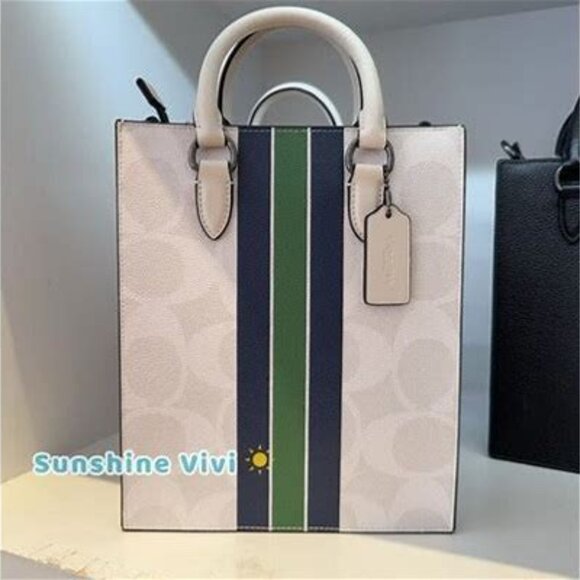 MENS  OR WOMENS  AUTHENTIC COACH DYLAN VARSITY TOTE BAG AND WALLET SET - Picture 14 of 15